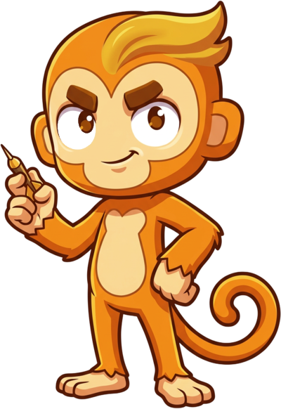 The official bloons monkey holding a dart